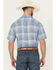 Image #4 - Pendleton Men's Camp Linen Plaid Print Short Sleeve Button-Down Western Shirt, Blue, hi-res