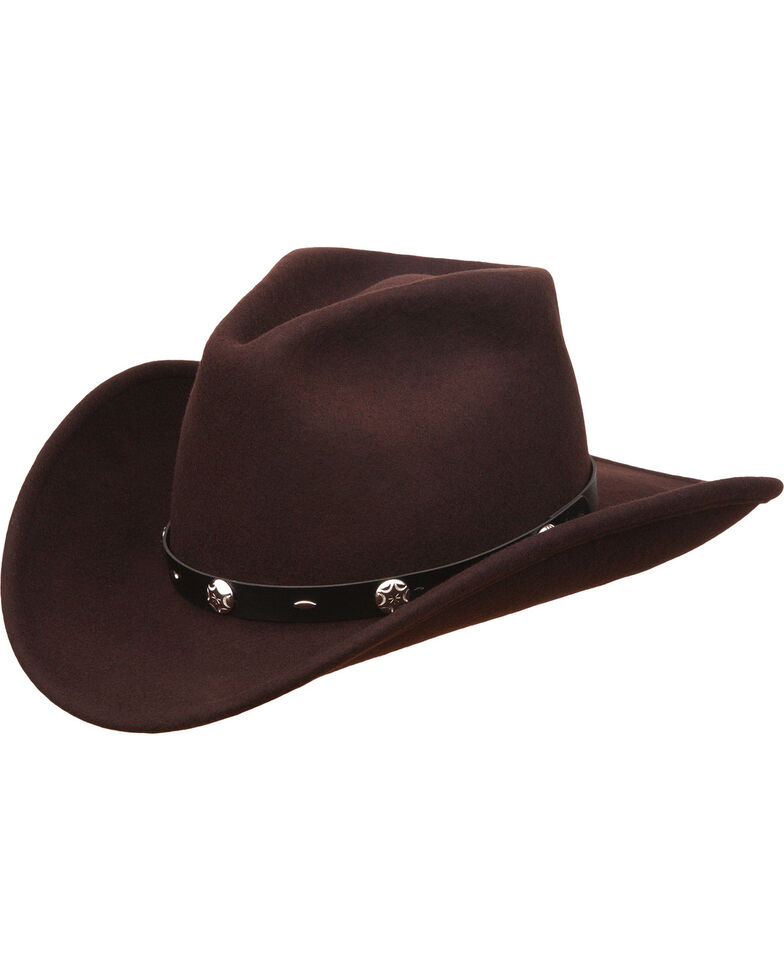Silverado Men's Rattler Chocolate Wool Crushable Hat, Chocolate, hi-res
