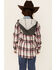 Shyanne Girls' Pink & Ivory Canvas Plaid Hooded Shirt Jacket, Ivory, hi-res