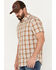 Image #2 - Brothers and Sons Men's Tulsa Plaid Print Short Sleeve Button-Down Western Shirt, Rust Copper, hi-res