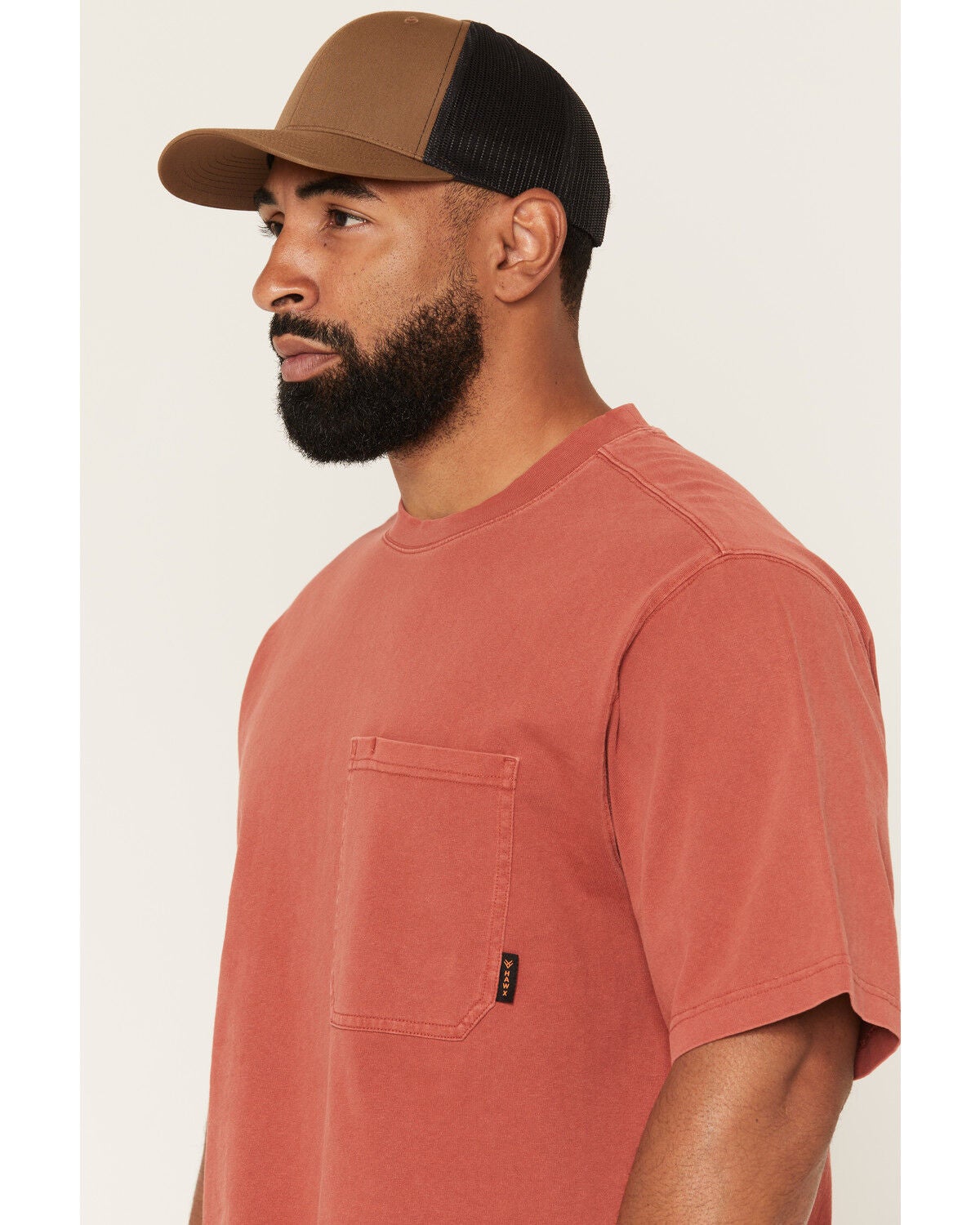 Image #2 - Hawx Men's Forge Solid Short Sleeve Pocket Work Shirt, Red, hi-res
