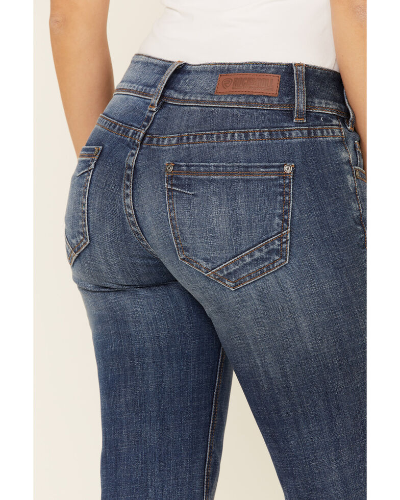 Rock & Roll Denim Women's Mid-Rise Trouser Jeans, Blue, hi-res