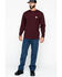 Carhartt Men's Loose Fit Heavyweight Long Sleeve Logo Pocket Work T-Shirt, Port, hi-res