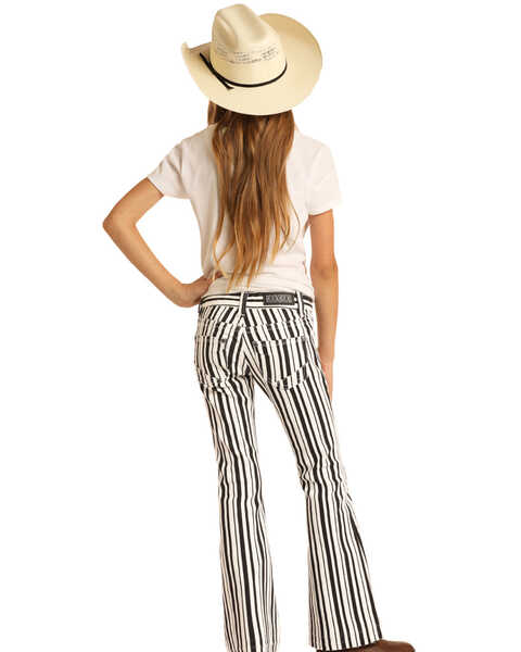 Image #6 - Rock & Roll Denim Girls' Striped Flare Jeans, Multi, hi-res