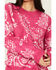 Image #3 - Very J Women's Paisley Print Sweater, Pink, hi-res