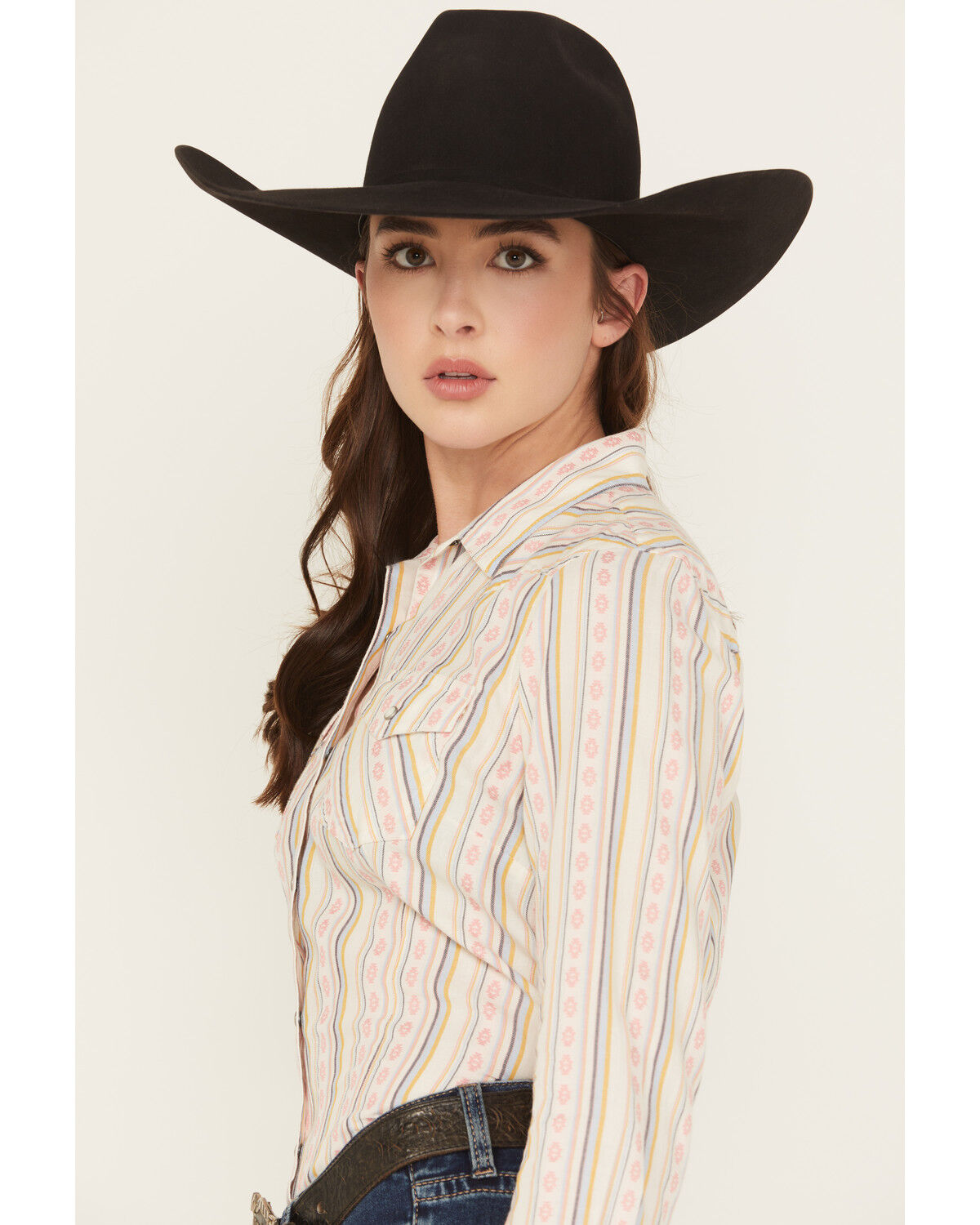 Image #2 - Ariat Women's Alyssa Wallpaper Print Long Sleeve Snap Western Shirt, Multi, hi-res