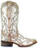 Image #2 - Corral Women's White Glitter Inlay Western Boots - Square Toe, , hi-res