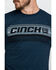 Image #4 - Cinch Men's Bar Logo Graphic T-Shirt , Heather Blue, hi-res