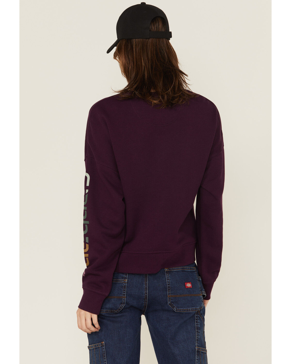 Image #4 - Carhartt Women's TENCEL™ Fiber Series Loose Fit Long Sleeve Graphic Sweatshirt, Purple, hi-res