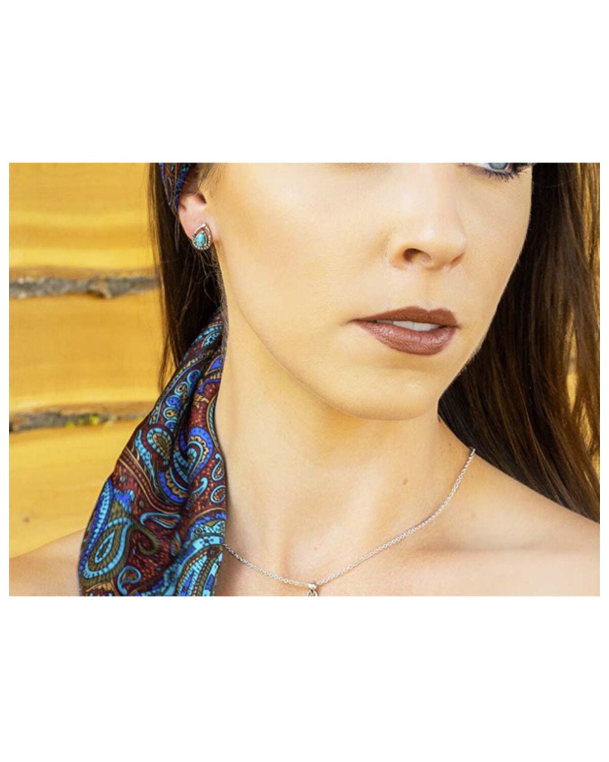 Image #2 - Montana Silversmiths Women's Oyster Turquoise Silver Teardrop Earrings, Turquoise, hi-res