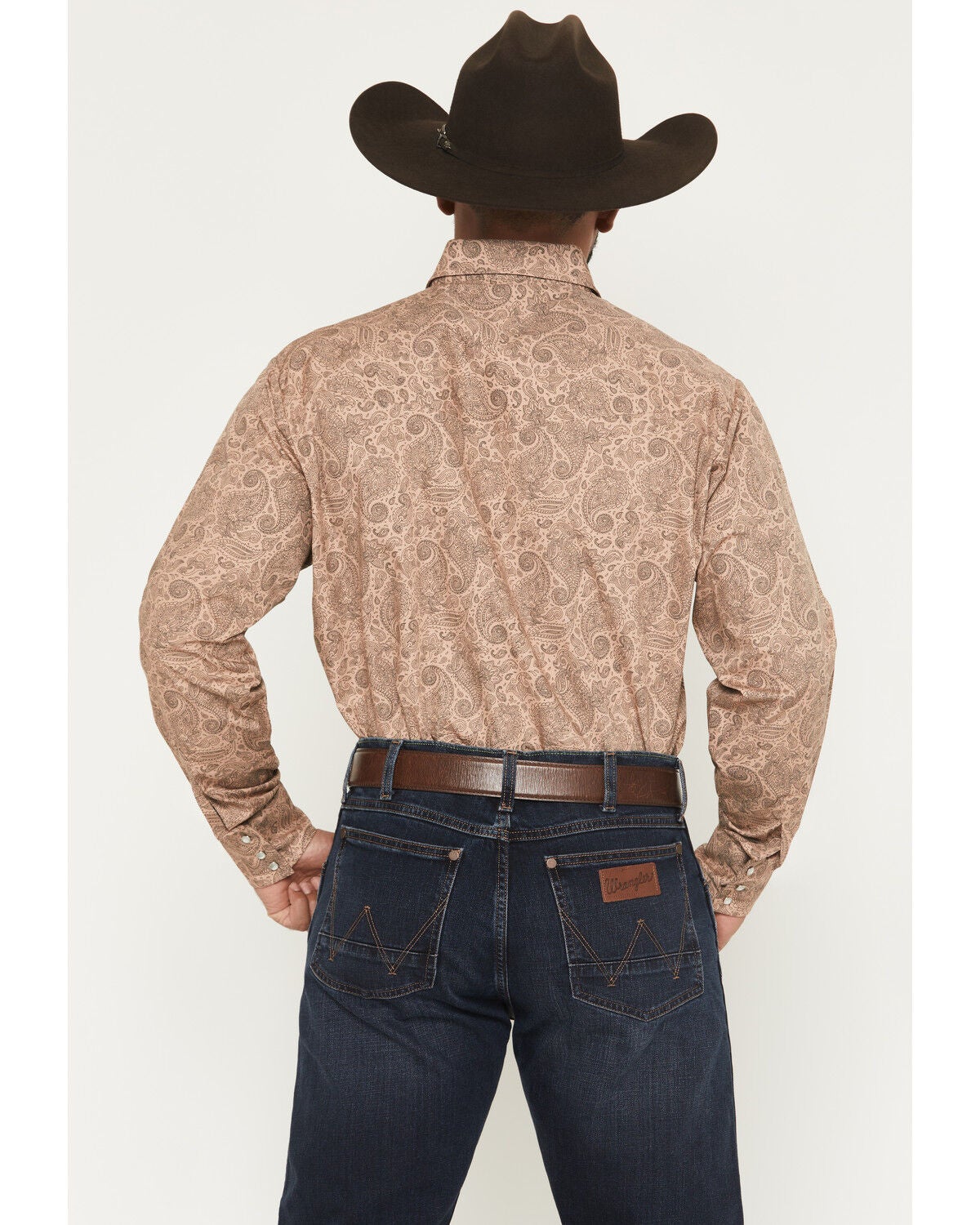 Image #4 - Ely Walker Men's Paisley Print Long Sleeve Pearl Snap Western Shirt - Big, Khaki, hi-res