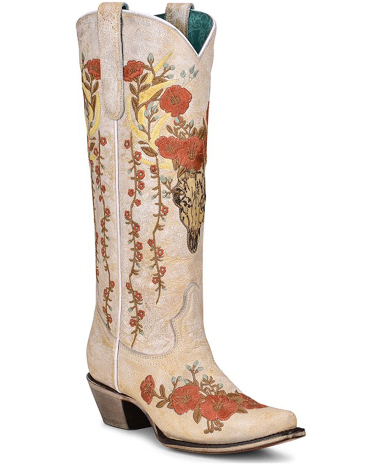 corral white floral boots