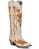 Image #1 - Corral Women's Floral & Deer Embroidered Western Boots - Snip Toe, White, hi-res