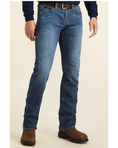 Image #1 - Ariat Men's FR M7 Slim Duralight Stretch Basic Straight Jeans, Indigo, hi-res
