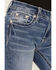 Image #4 - Miss Me Women's Medium Wash Slim Fit Fleur de Lis Pocket Bootcut Stretch Denim Jeans, Medium Wash, hi-res