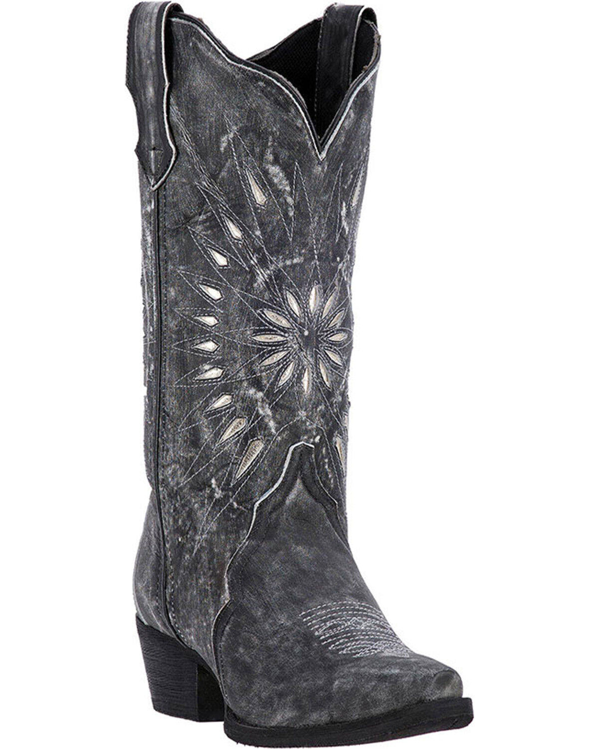 black and silver cowboy boots