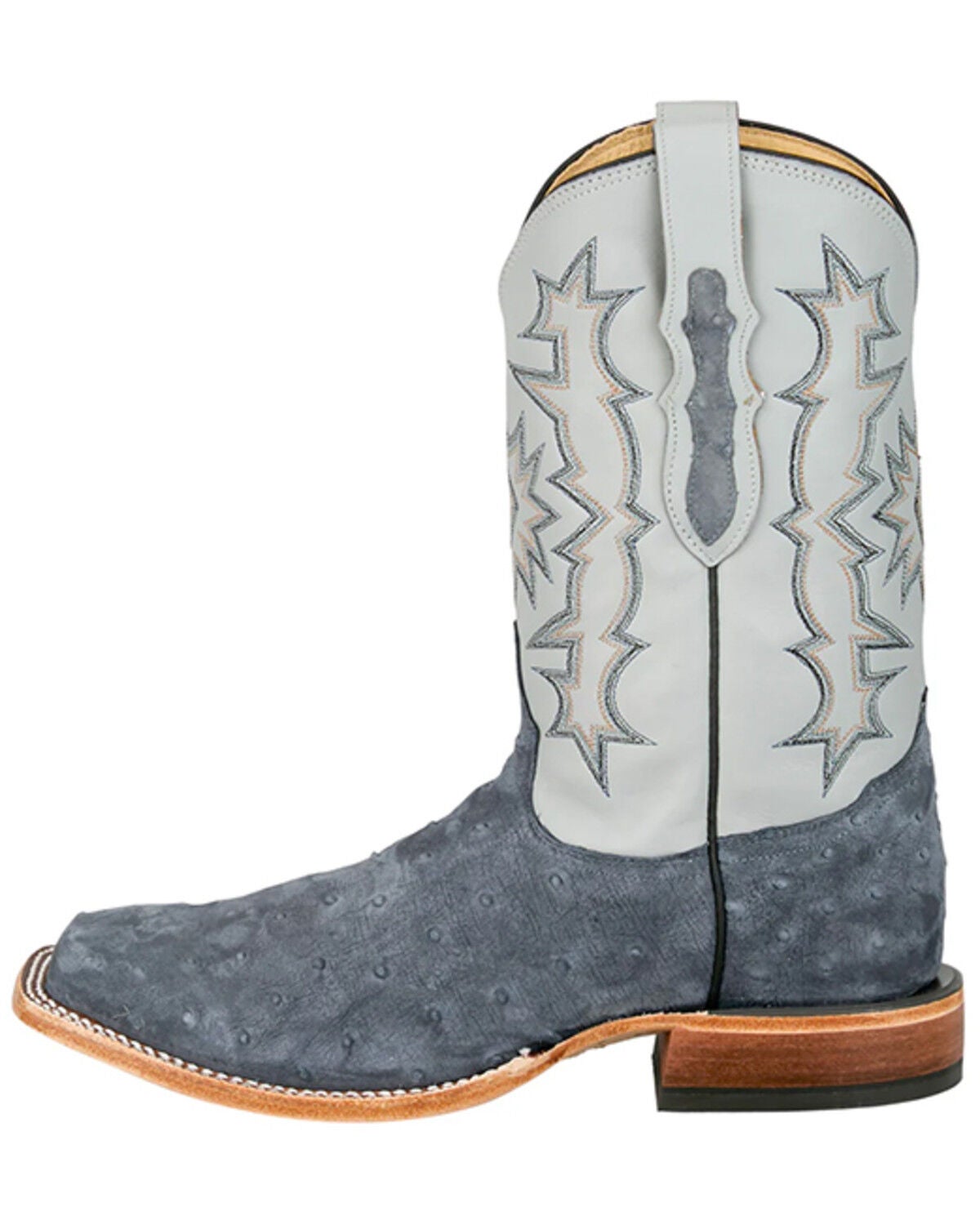 Image #3 - Tony Lama Men's Carlos Exotic Ostrich Western Boots - Broad Square Toe, Navy, hi-res