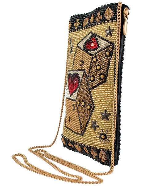 Image #4 - Mary Frances Roll the Dice Gold Beaded Crossbody Phone Bag, Cream, hi-res
