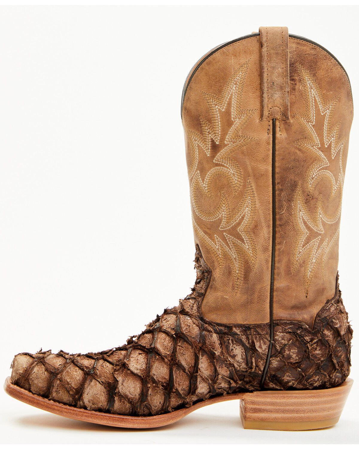 Image #3 - Cody James Men's Vaqueras Exotic Pirarucu Western Boots - Square Toe, Sand, hi-res
