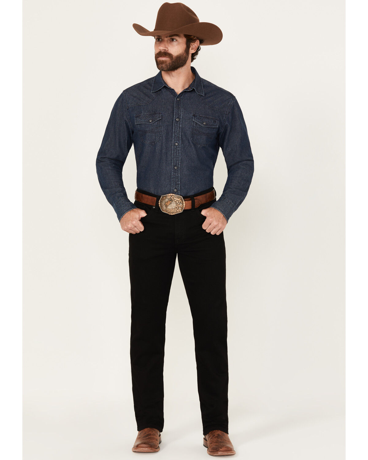 Image #1 - RANK 45® Men's Slim Straight Performance Stretch Denim Jeans - Tall, Black, hi-res