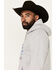 Image #2 - Cody James Men's Barbed Wire Triple Steer Head Hooded Sweatshirt, Light Grey, hi-res
