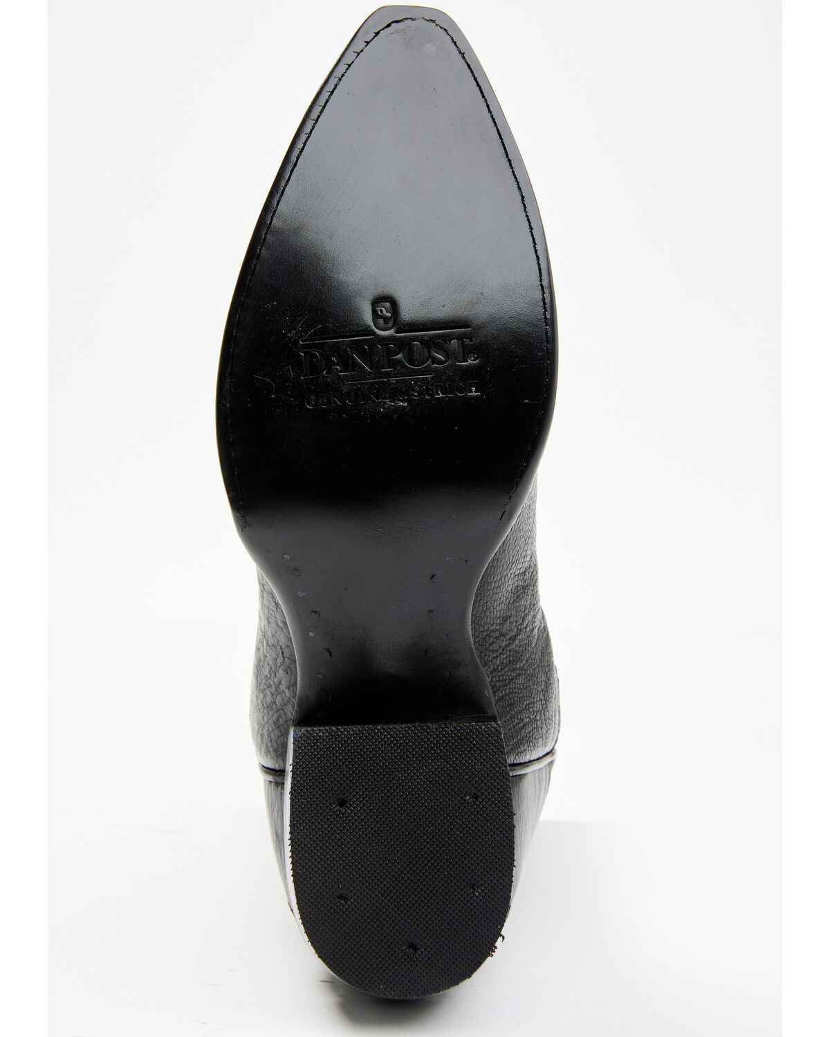 Image #7 - Dan Post Men's Exotic Ostrich Western Boots - Snip Toe, Black, hi-res