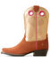 Image #2 - Ariat Girls' Derby Monroe Western Boots - Square Toe, Brown, hi-res