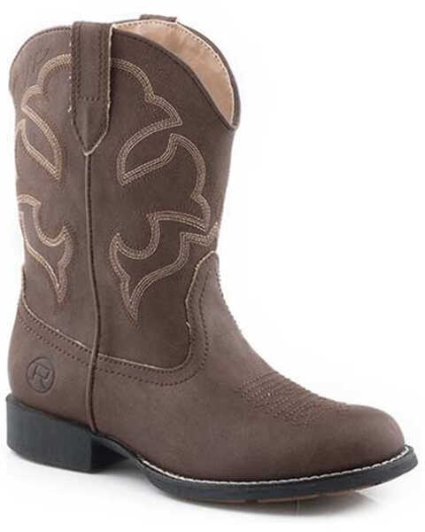 Roper Boys' Cody Western Boots - Round Toe, Brown, hi-res