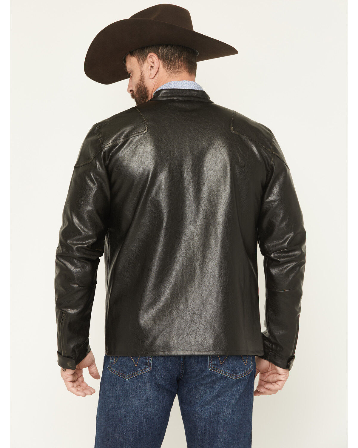 Image #4 - Moonshine Spirit Men's Faux Leather Moto Jacket, Black, hi-res