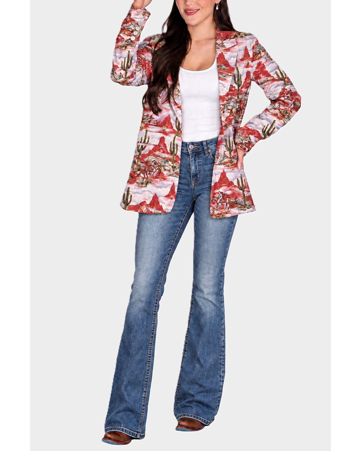 Lovlei Ranch Women's Bailey Desert Dream Blazer, Red, hi-res