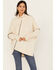 Image #1 - Revel Women's Asymmetrical Contrast Stitch Turtleneck Sweater, Cream, hi-res