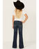 Image #3 - Wrangler Girls' Juliet Medium Wash Stretch Flare Jeans, Medium Wash, hi-res