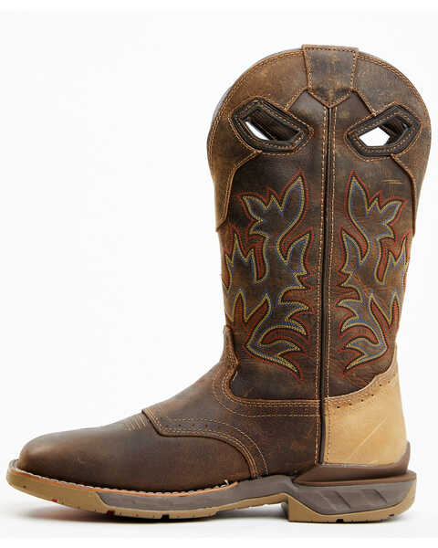 Image #3 - Double H Men's Malign Waterproof Performance Western Roper Boots - Broad Square Toe , Brown, hi-res