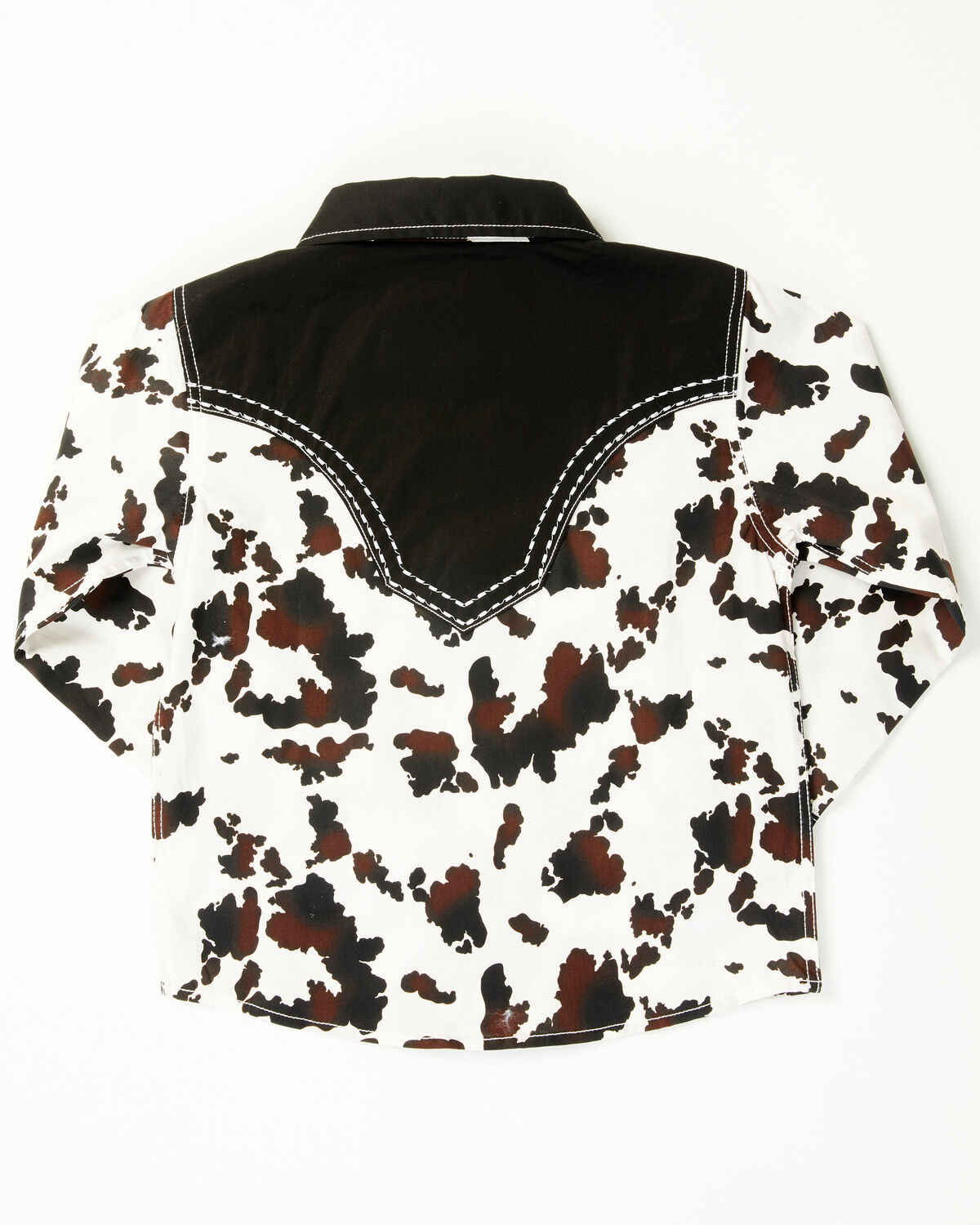Image #3 - Cowgirl Hardware Toddler Girls' Moody Cow Print Long Sleeve Rhinestone Snap Stretch Western Shirt, Black, hi-res