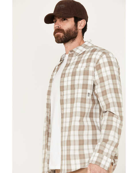 Image #2 - Brothers and Sons Men's Sallisaw Plaid Print Performance Long Sleeve Button Down Western Shirt, White, hi-res