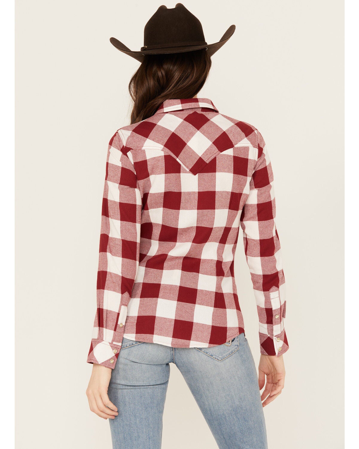 Image #4 - Wrangler Retro Women's Boot Barn Exclusive Long Sleeve Snap Western Flannel Shirt, , hi-res