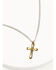 Image #2 - Cody James Men's Gold Cross Turquoise Inlay Necklace, Yellow, hi-res