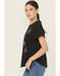 Image #2 - Idyllwind Women's Studded Bull Skull Short Sleeve Graphic Tee, Black, hi-res