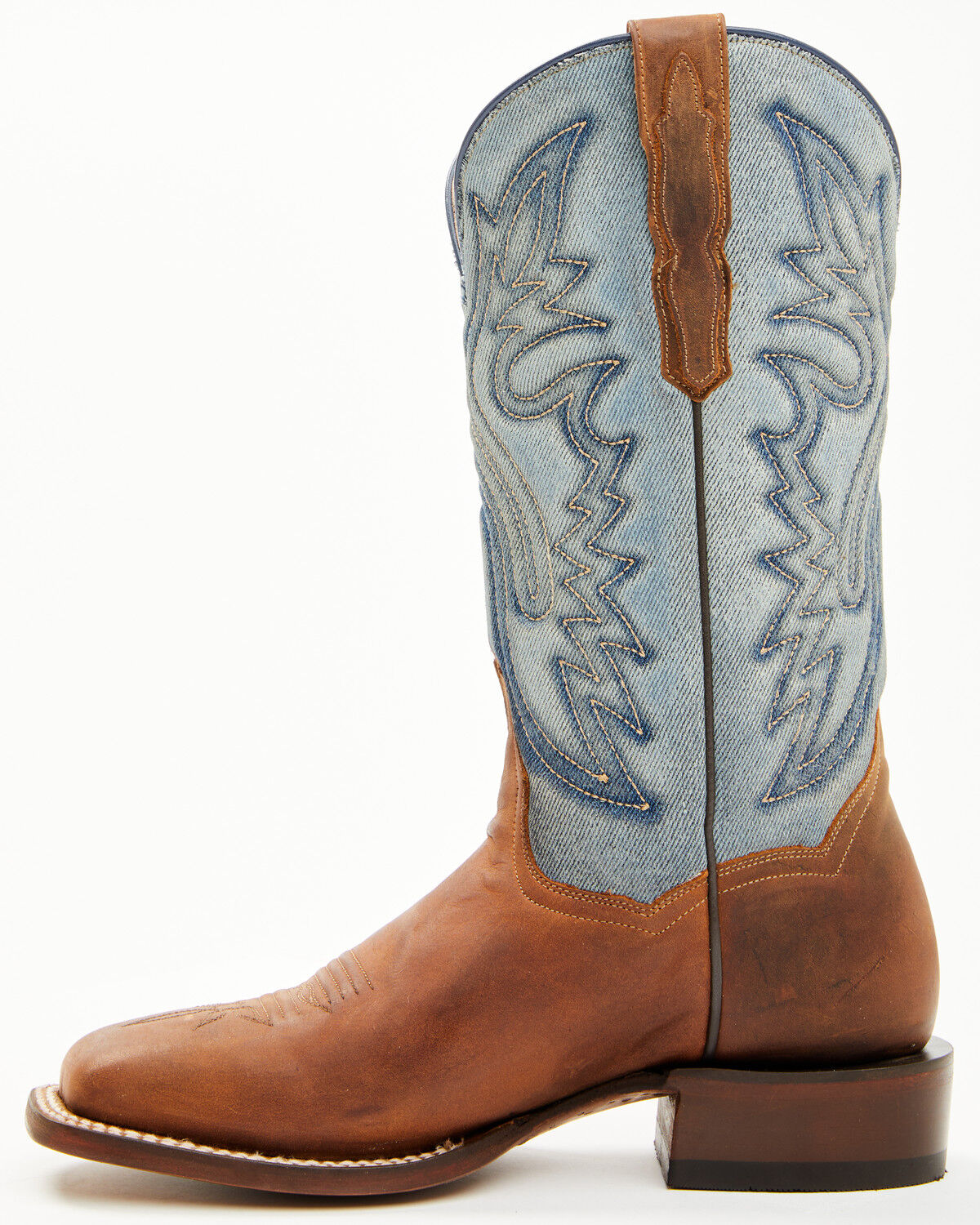 Image #3 - Dan Post Women's Ellie Western Boots - Broad Square Toe, Tan/turquoise, hi-res
