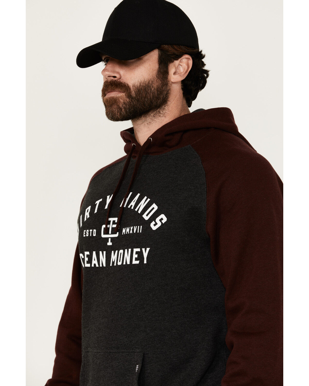 Image #2 - Troll Co Men's 2-Tone Hooded Sweatshirt, Grey, hi-res