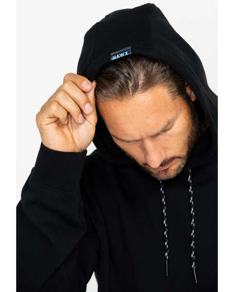 Hawx Men's Logo Sleeve Hooded Work Sweatshirt , Black, hi-res