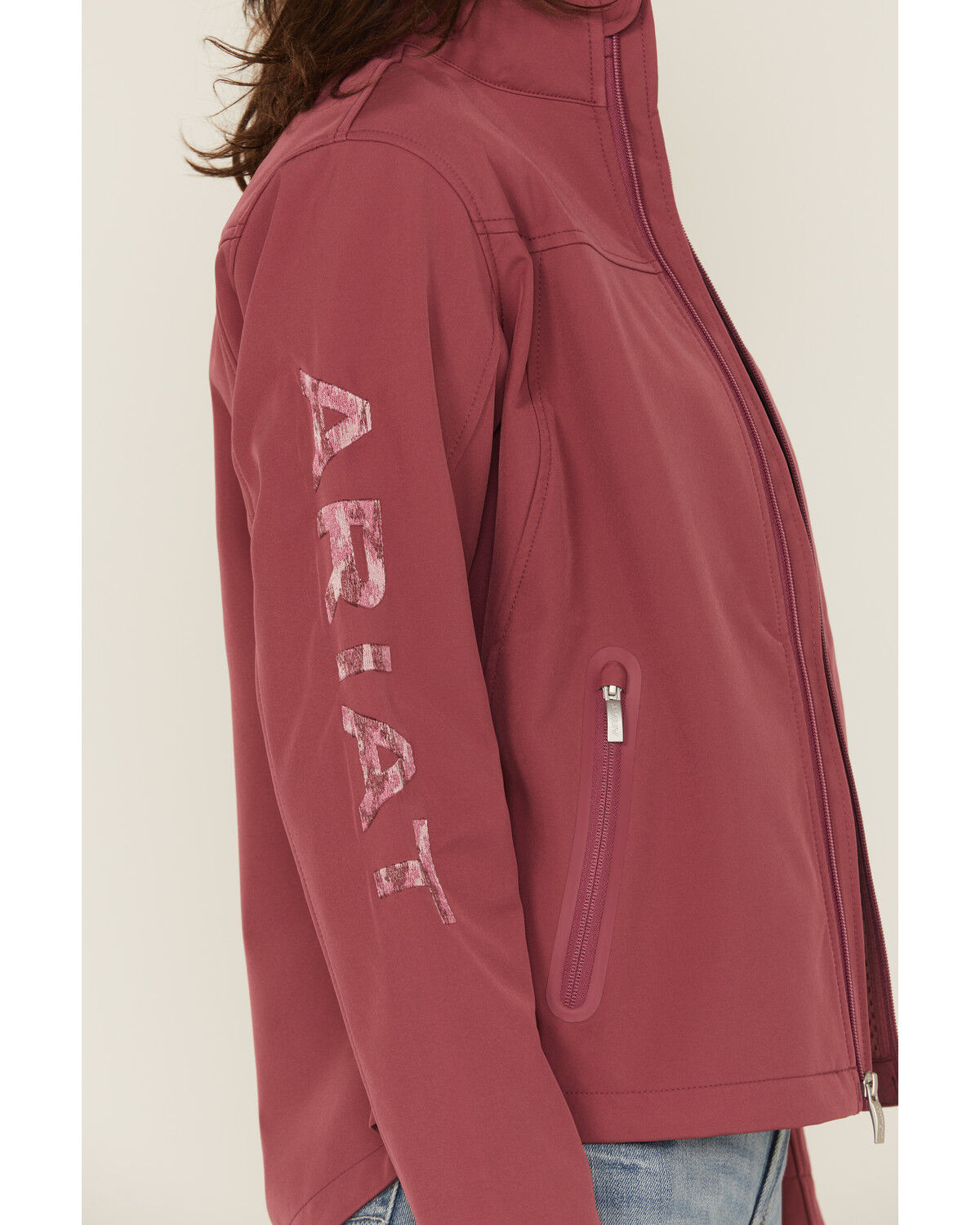 Image #3 - Ariat Women's Team Softshell Jacket, Rose, hi-res
