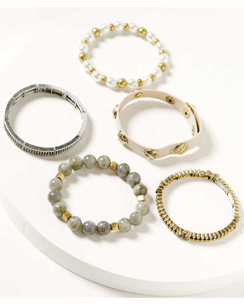 Shyanne Women's Sierra Winter Multi Bracelet Set - 5 Piece , Gold, hi-res