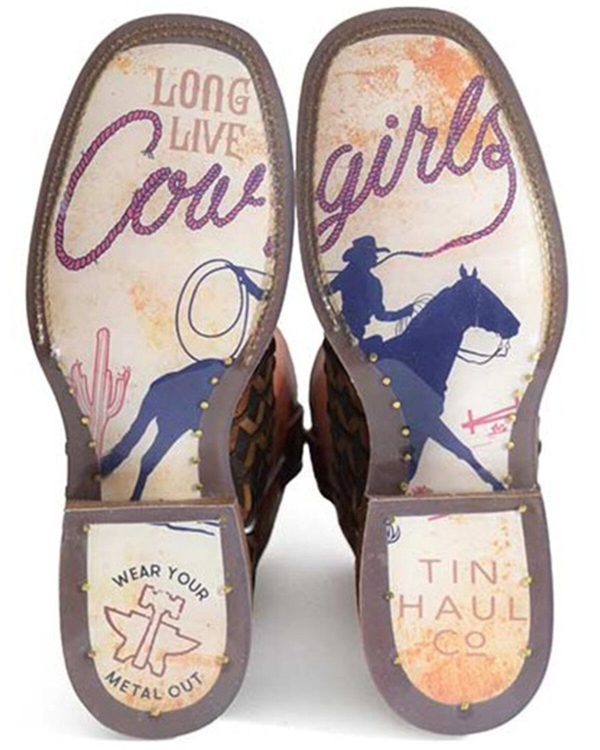Image #2 - Tin Haul Women's Weaving Time Western Boots - Broad Square Toe, Multi, hi-res