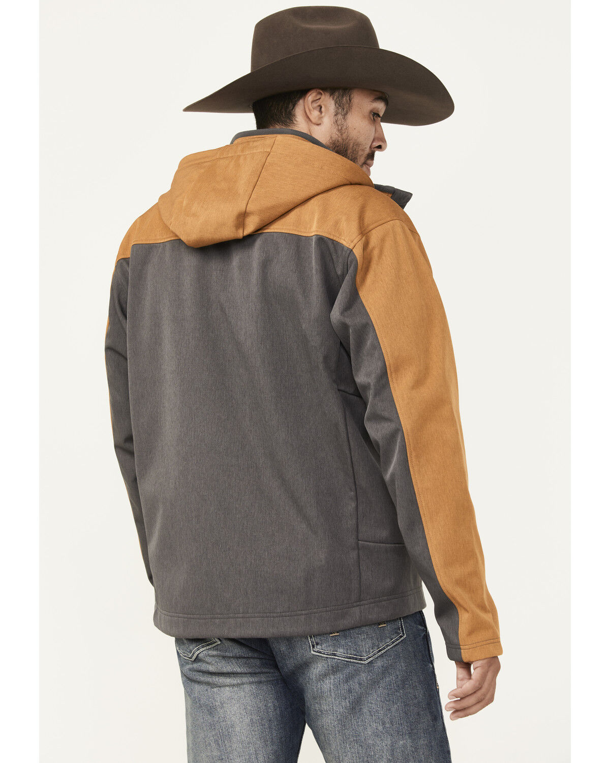 Image #4 - Cinch Men's Hooded Softshell Jacket, Charcoal, hi-res