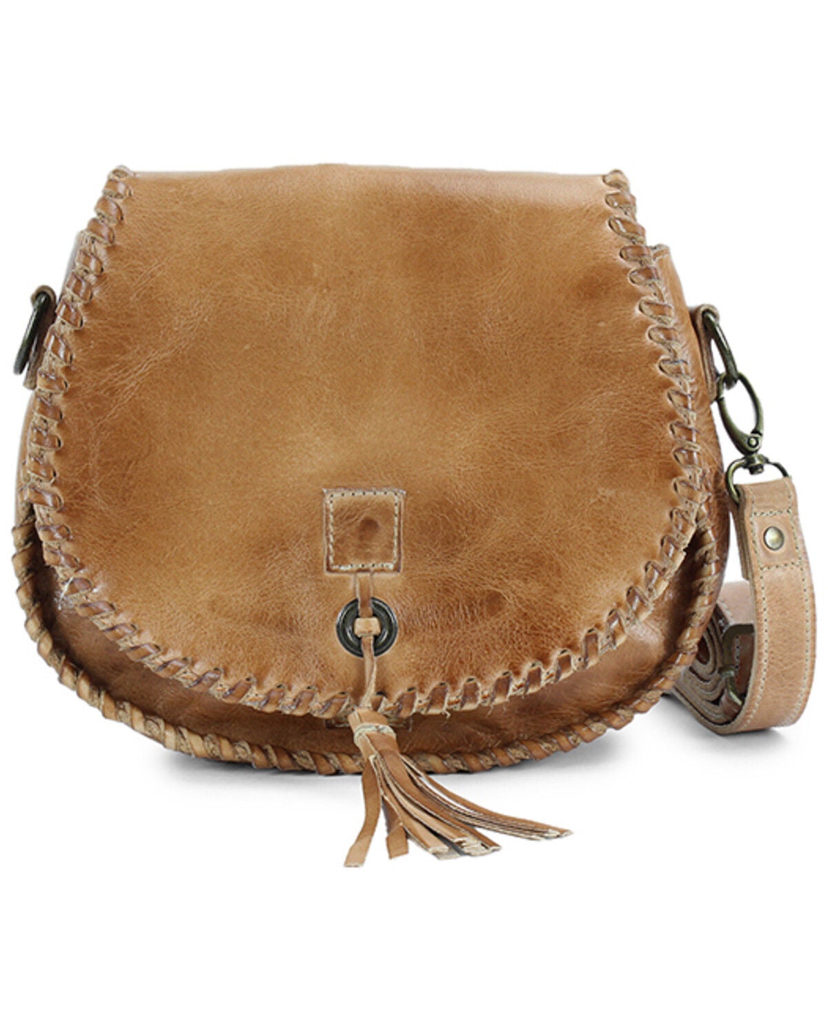 Bed Stu Women's Half Moon Crossbody Bag, Distressed Brown, hi-res