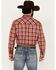 Image #4 - Wrangler Retro Men's Plaid Print Long Sleeve Snap Western Shirt - Tall, Red, hi-res