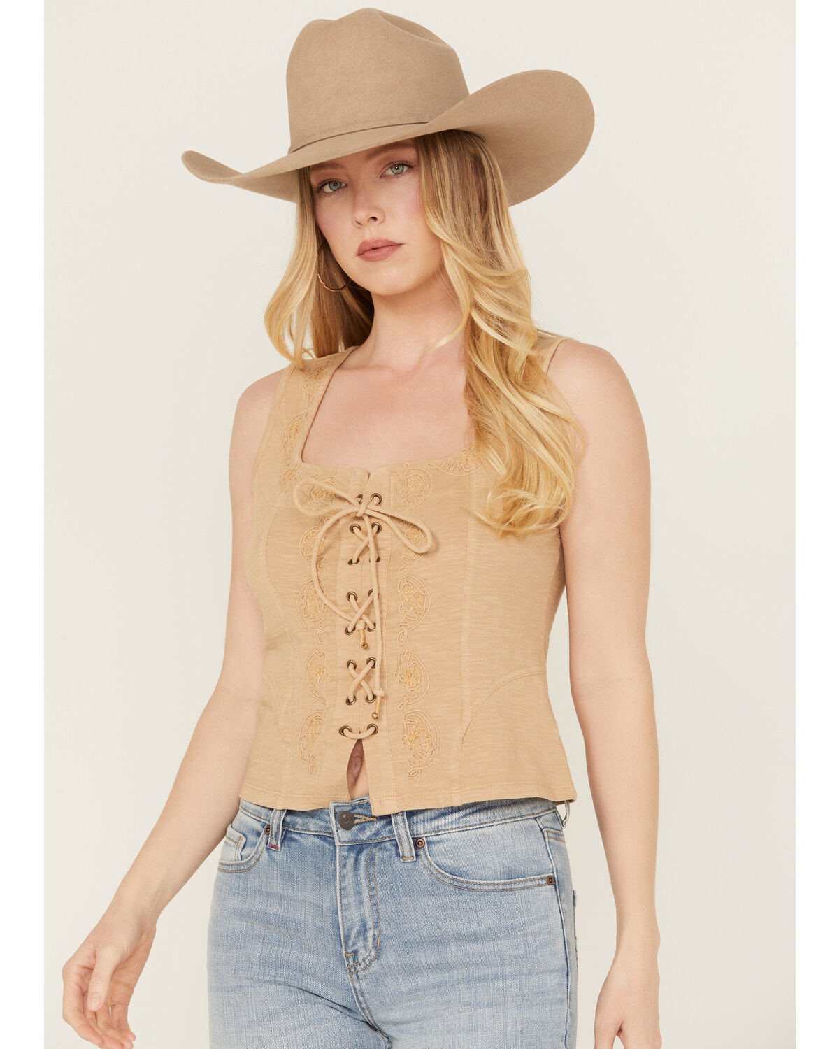 Image #1 - Idyllwind Women's Oriel Bustier Tank, Wheat, hi-res