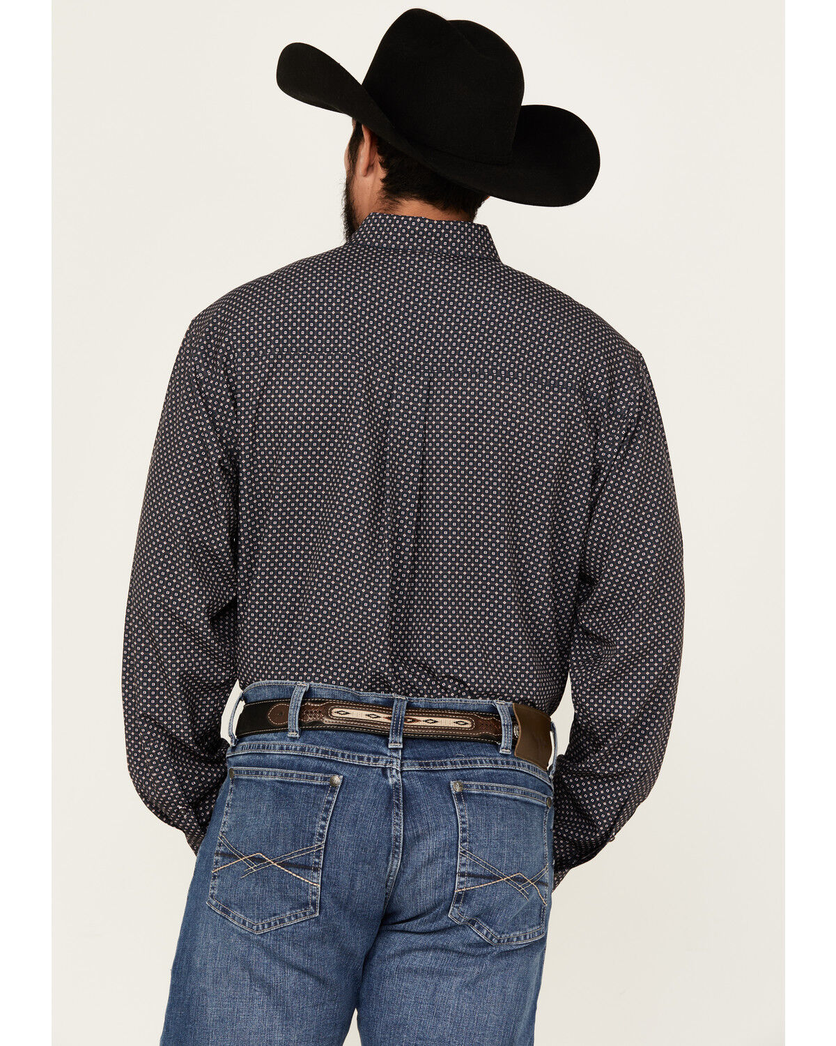 Image #4 - Cinch Men's ARENAFLEX® Floral Geo Print Long Sleeve Button-Down Performance Stretch Western Shirt, Charcoal, hi-res