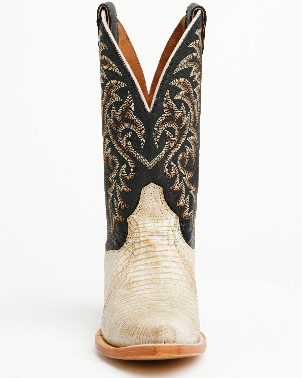 Image #4 - Dan Post Women's Exotic Teju Lizard Western Boots - Snip Toe, Ivory, hi-res